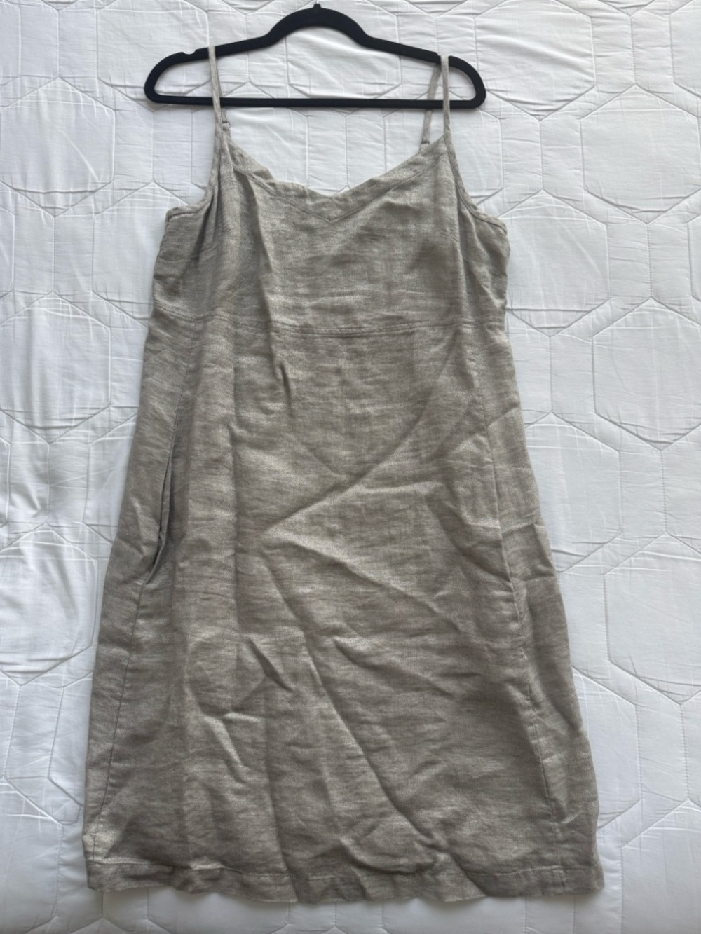 Eileen Fisher Linen-Blend Slip Dress in Silver/gray